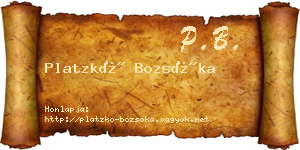 Platzkó Bozsóka névjegykártya